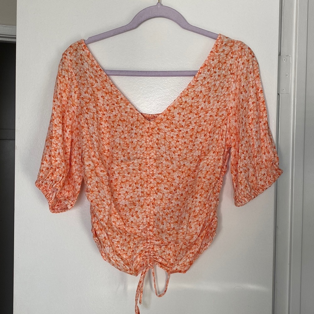H&M Shirt blouse orange floral